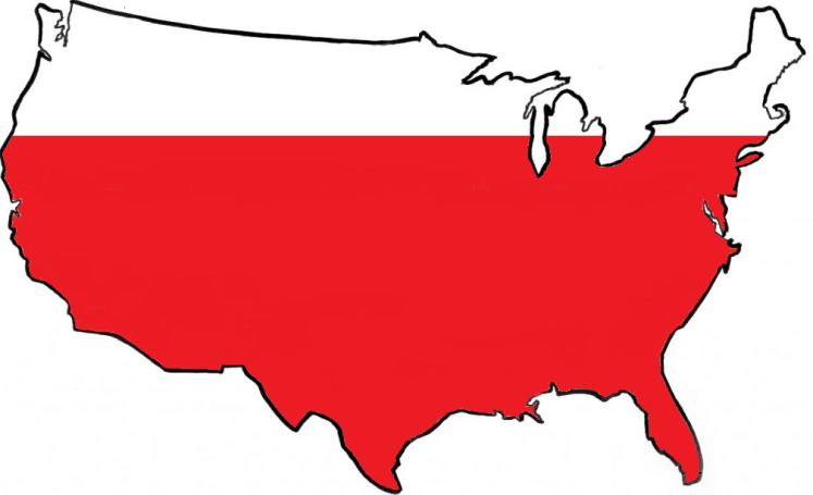 Fundraising thermometer map of America 6 72 percent